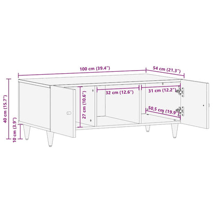 vidaXL Table basse 100x54x40 cm Bois de manguier massif