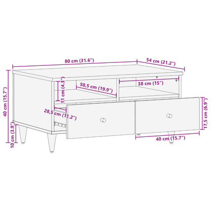 vidaXL Table basse 80x54x40 cm Bois de manguier massif