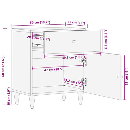vidaXL Nachttisch 50x33x60 cm Massivholz Mango