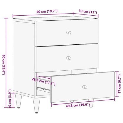 vidaXL Nachttisch 50x33x60 cm Massivholz Mango