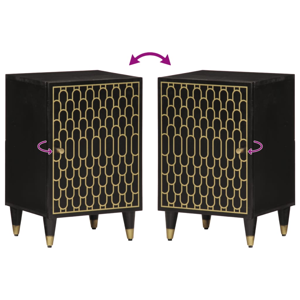 vidaXL Badschrank 38x33x58 cm Massivholz Mango