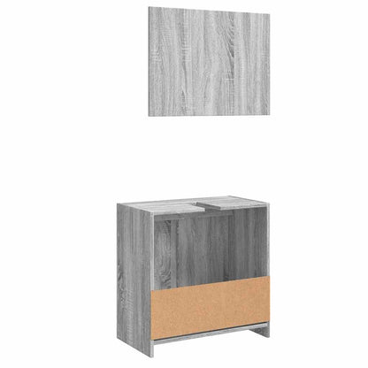 vidaXL 2-tlg. Badmöbel-Set Grau Sonoma Holzwerkstoff