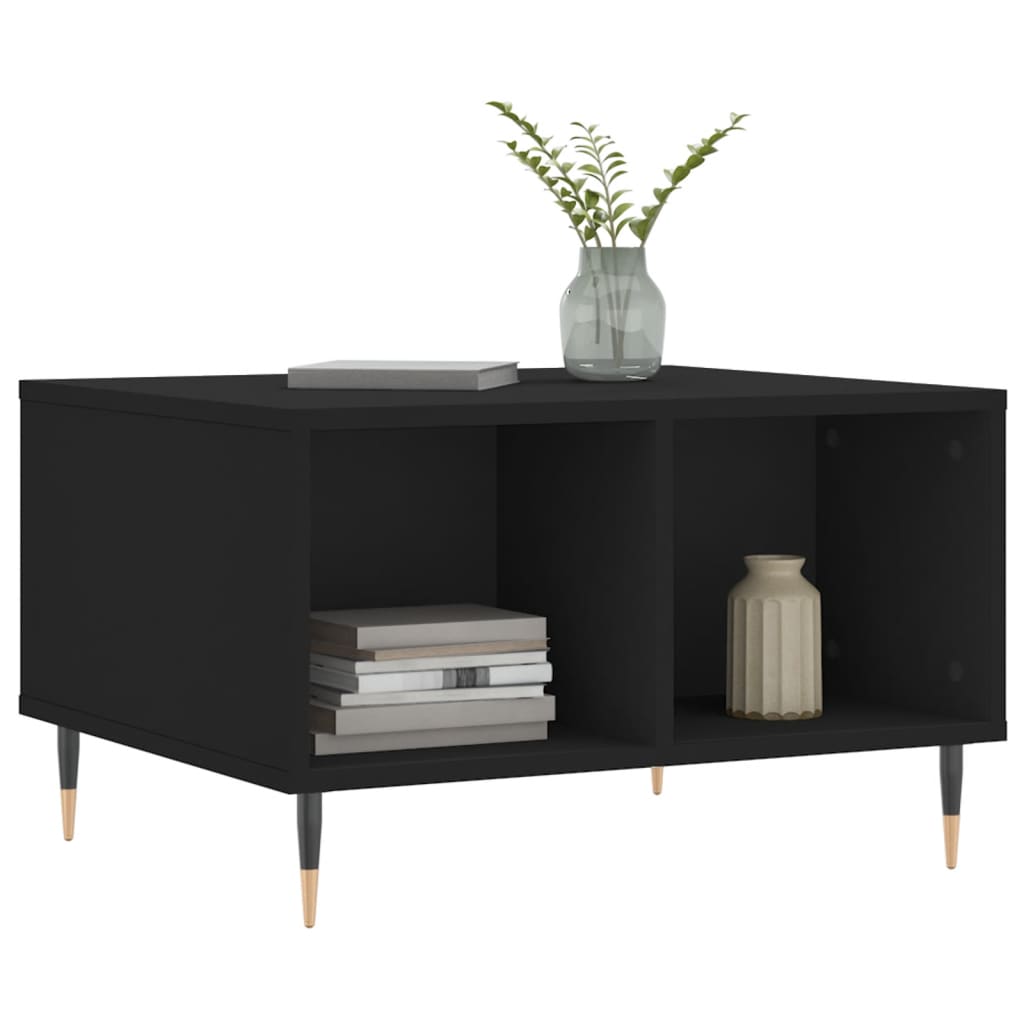 vidaXL Table basse noire 60x50x36,5 cm Aggloméré