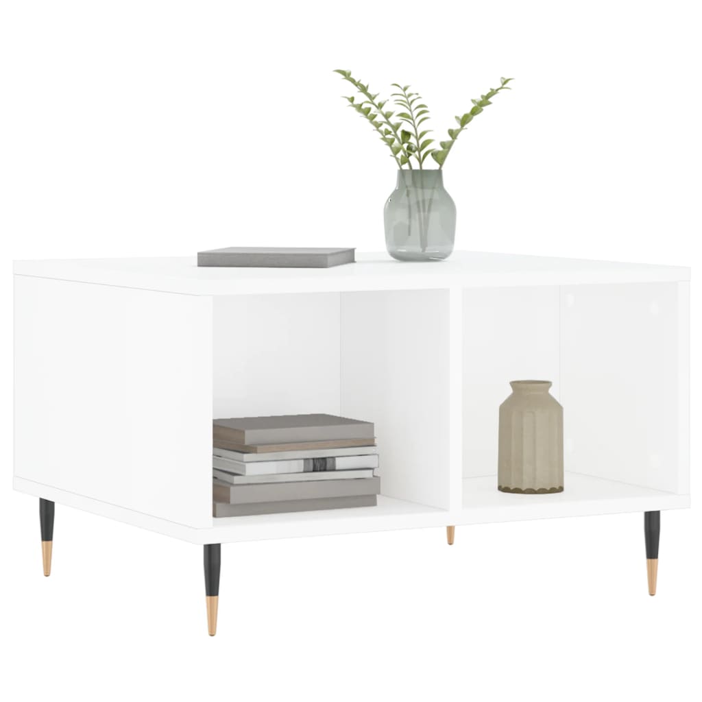 vidaXL Couchtisch Hochglanz-Weiß 60x50x36,5 cm Holzwerkstoff