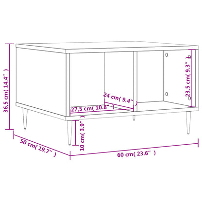 vidaXL Couchtisch Hochglanz-Weiß 60x50x36,5 cm Holzwerkstoff
