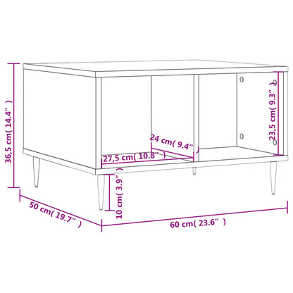 vidaXL Couchtisch Räuchereiche 60x50x36,5 cm Holzwerkstoff