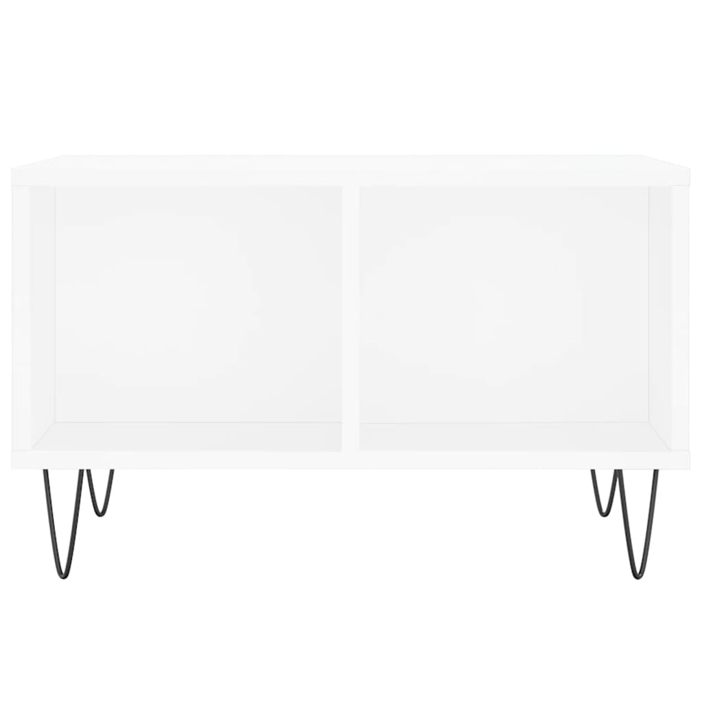 vidaXL Table basse Blanc 60x50x36,5 cm Bois d'ingénierie