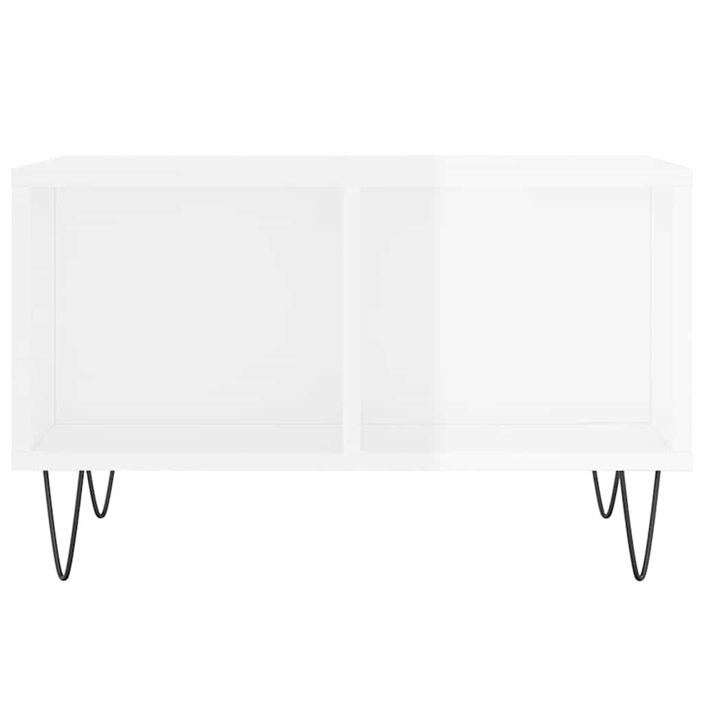 vidaXL Couchtisch Hochglanz-Weiß 60x50x36,5 cm Holzwerkstoff