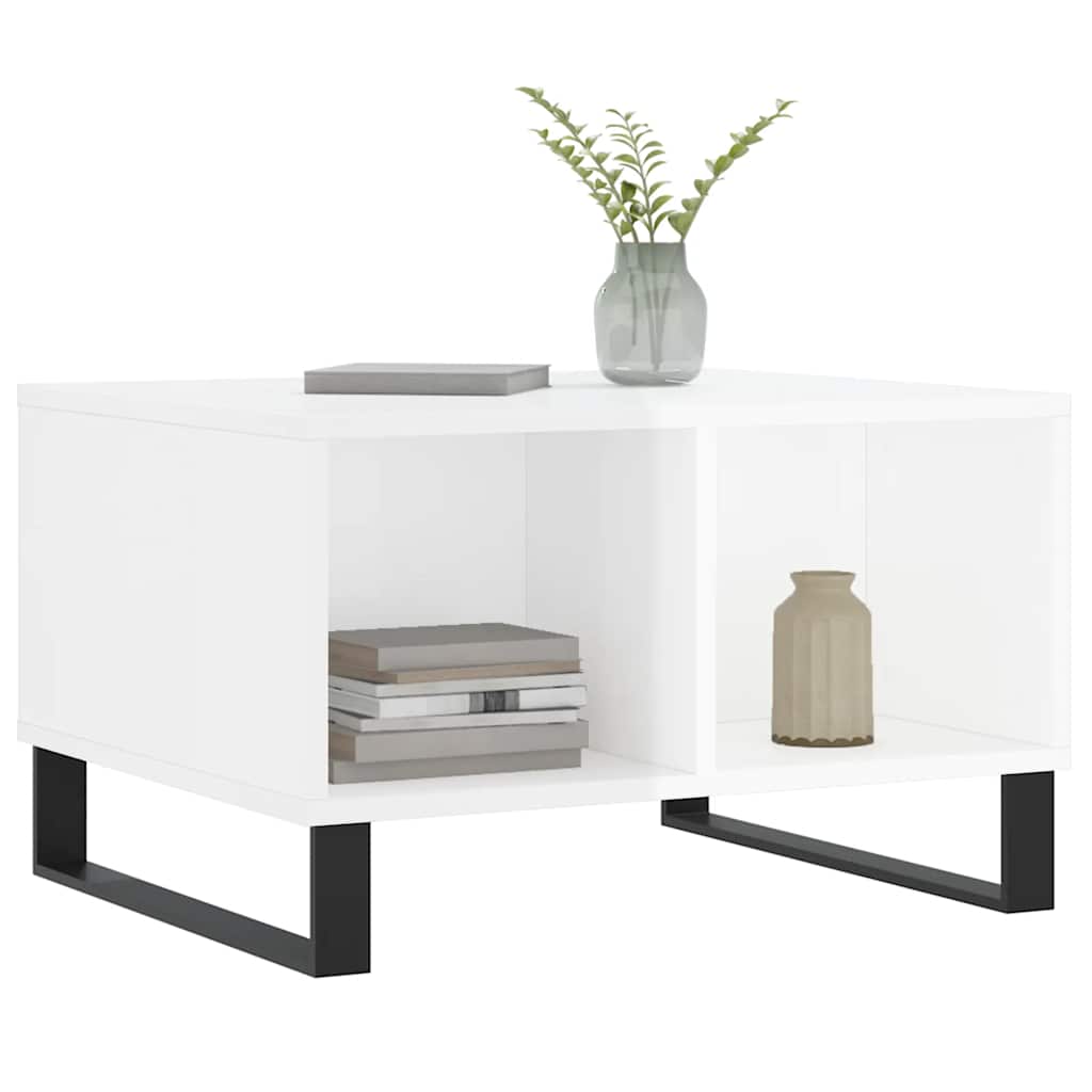vidaXL Couchtisch Hochglanz-Weiß 60x50x36,5 cm Holzwerkstoff