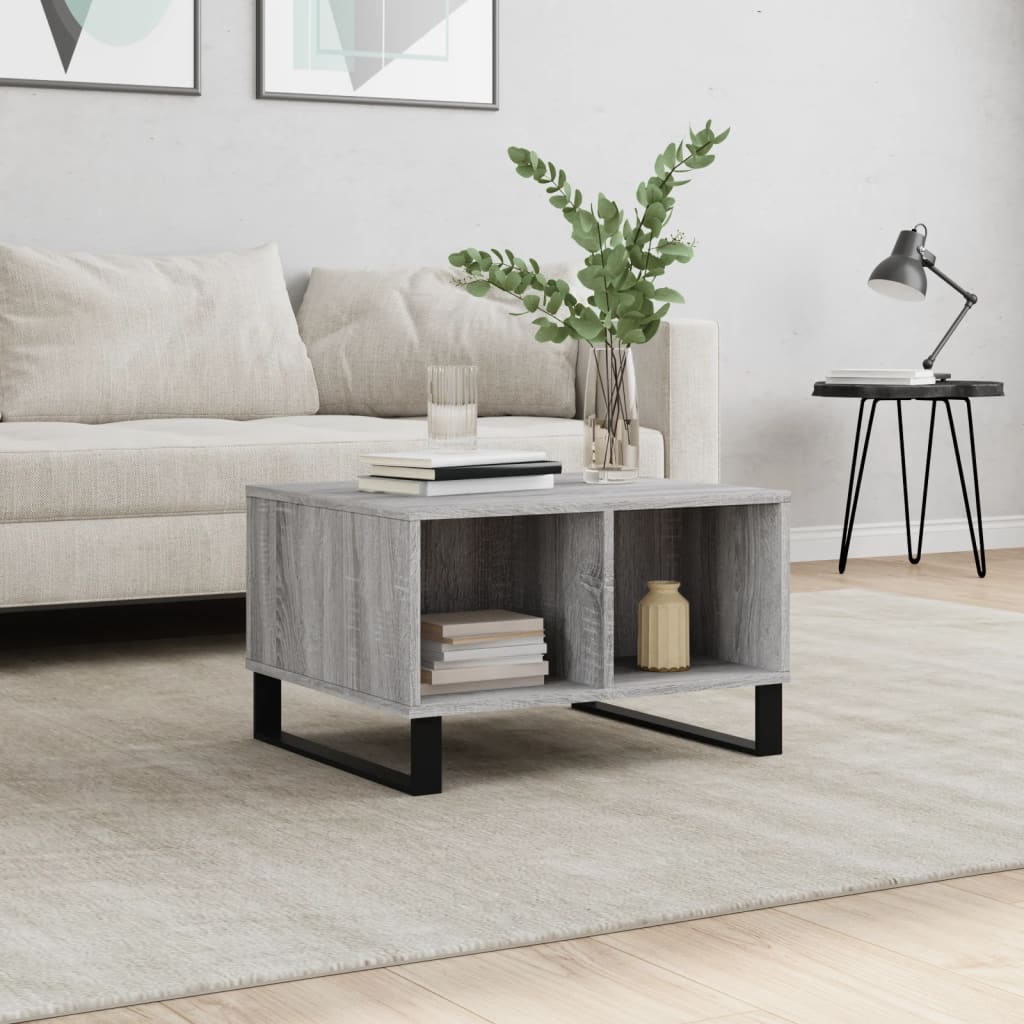 vidaXL Table basse gris Sonoma 60x50x36,5 cm Aggloméré