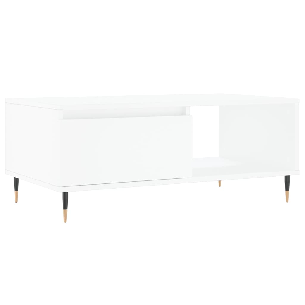 vidaXL Table basse blanche 90x50x36,5 cm en bois d'ingénierie