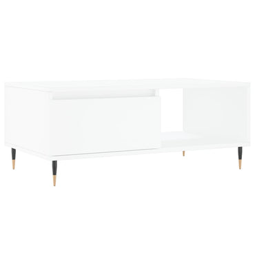 vidaXL Table basse blanche 90x50x36,5 cm en bois d'ingénierie