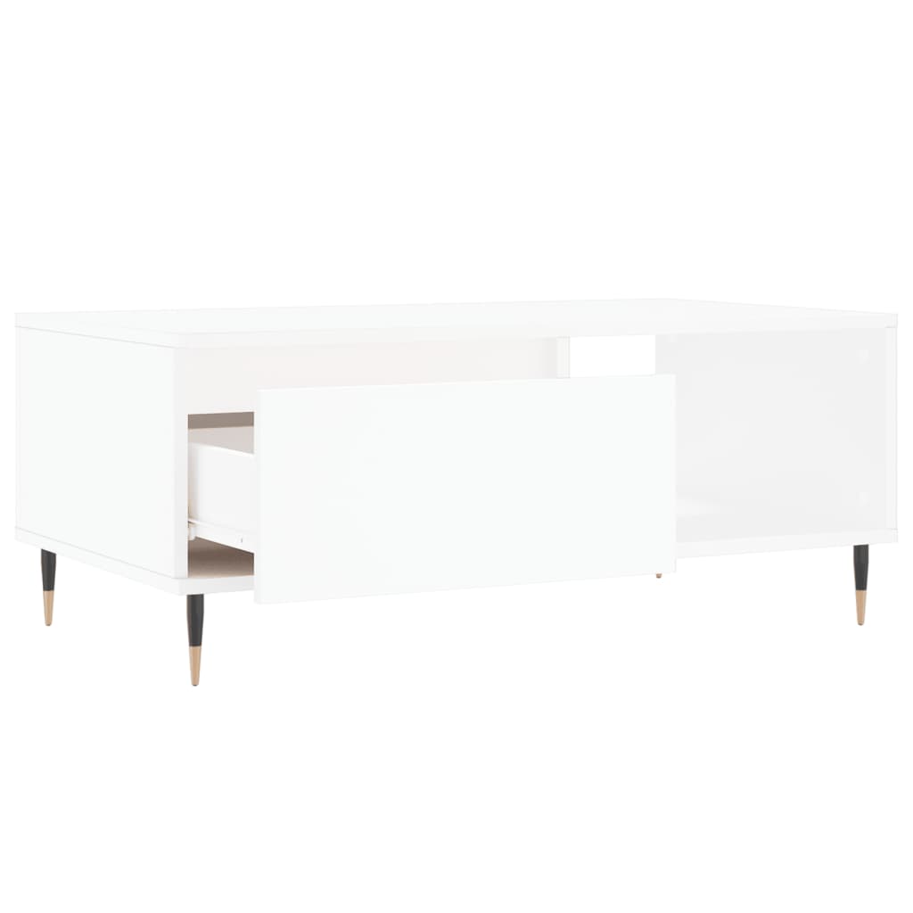 vidaXL Table basse blanche 90x50x36,5 cm en bois d'ingénierie