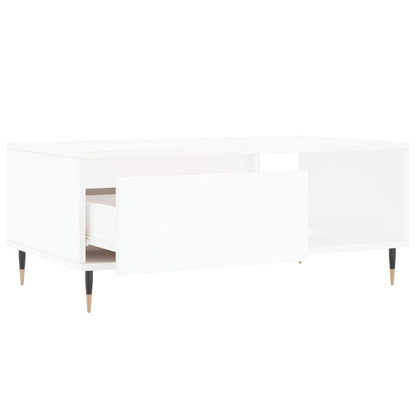 vidaXL Table basse blanche 90x50x36,5 cm en bois d'ingénierie