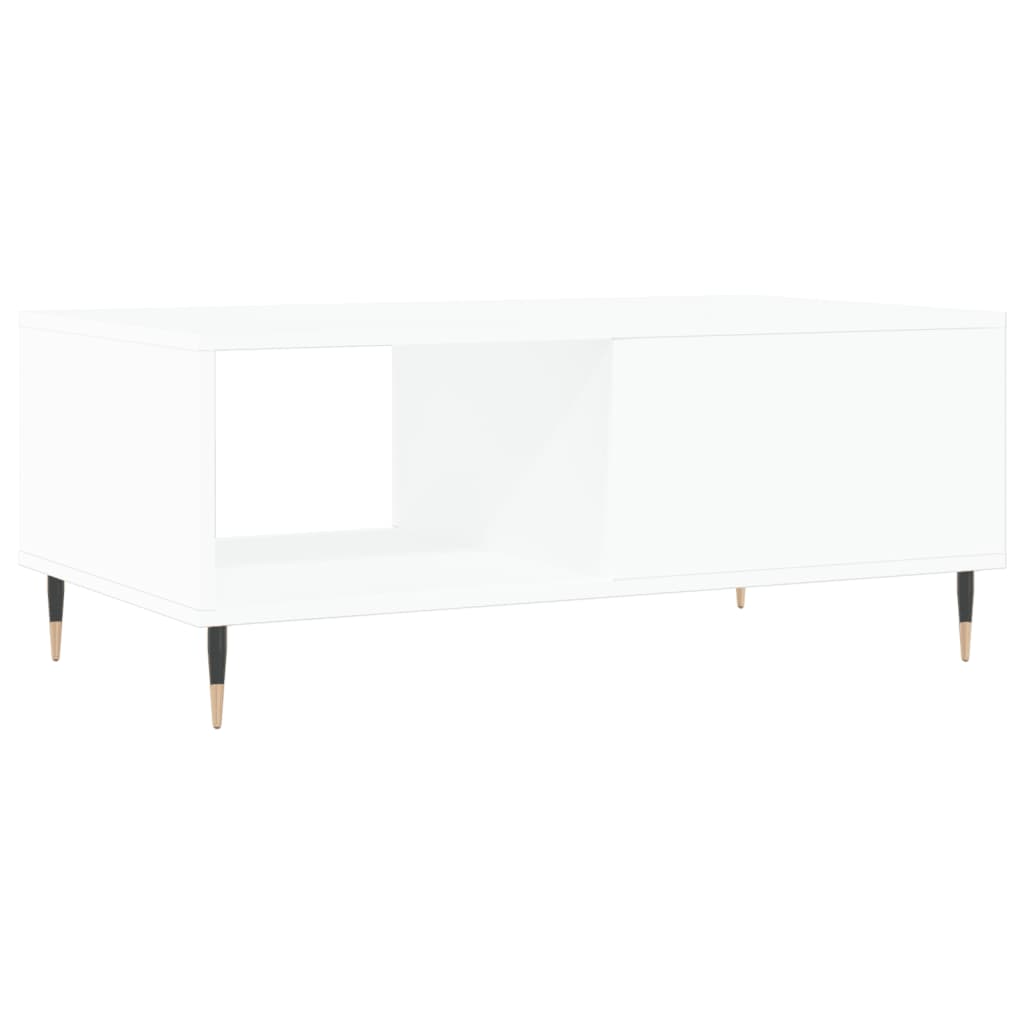 vidaXL Table basse blanche 90x50x36,5 cm en bois d'ingénierie