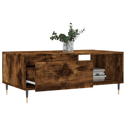 vidaXL Table basse chêne fumé 90x50x36,5 cm bois d'ingénierie
