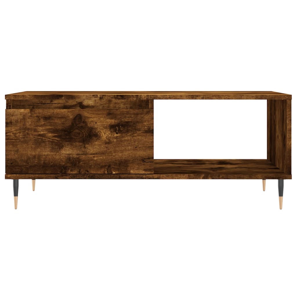 vidaXL Table basse chêne fumé 90x50x36,5 cm bois d'ingénierie
