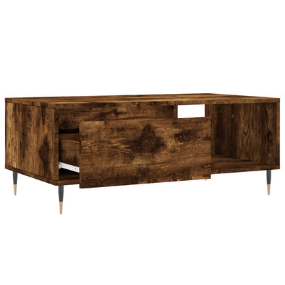 vidaXL Table basse chêne fumé 90x50x36,5 cm bois d'ingénierie