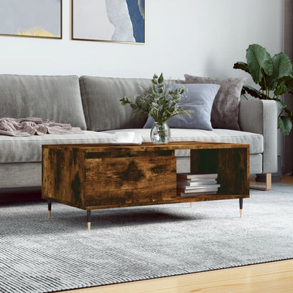 vidaXL Table basse chêne fumé 90x50x36,5 cm bois d'ingénierie