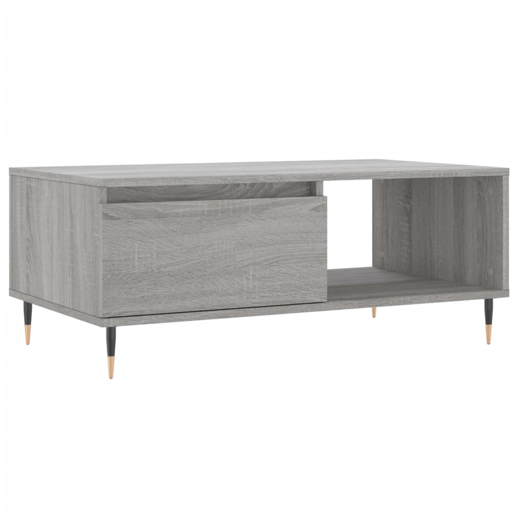 vidaXL Table basse gris sonoma 90x50x36,5 cm en bois d'ingénierie