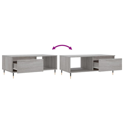 vidaXL Table basse gris sonoma 90x50x36,5 cm en bois d'ingénierie