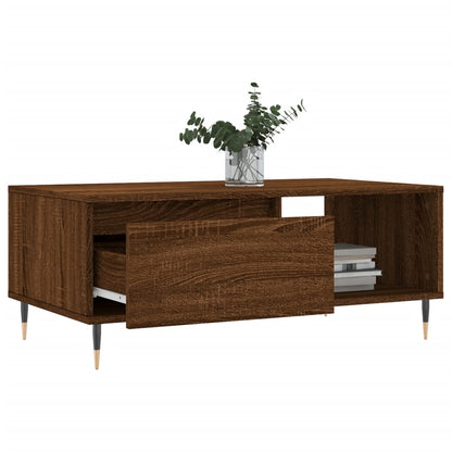 vidaXL Table basse marron aspect chêne 90x50x36,5 cm bois d'ingénierie