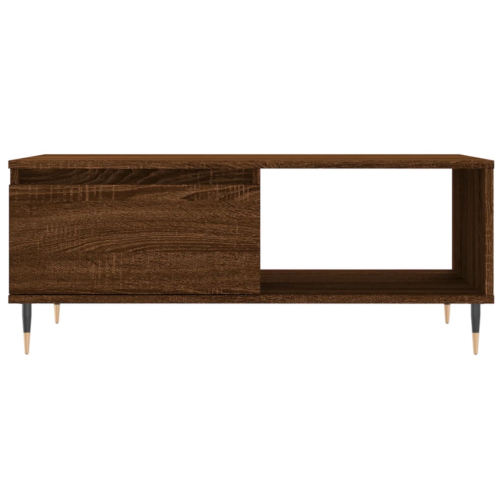 vidaXL Table basse marron aspect chêne 90x50x36,5 cm bois d'ingénierie