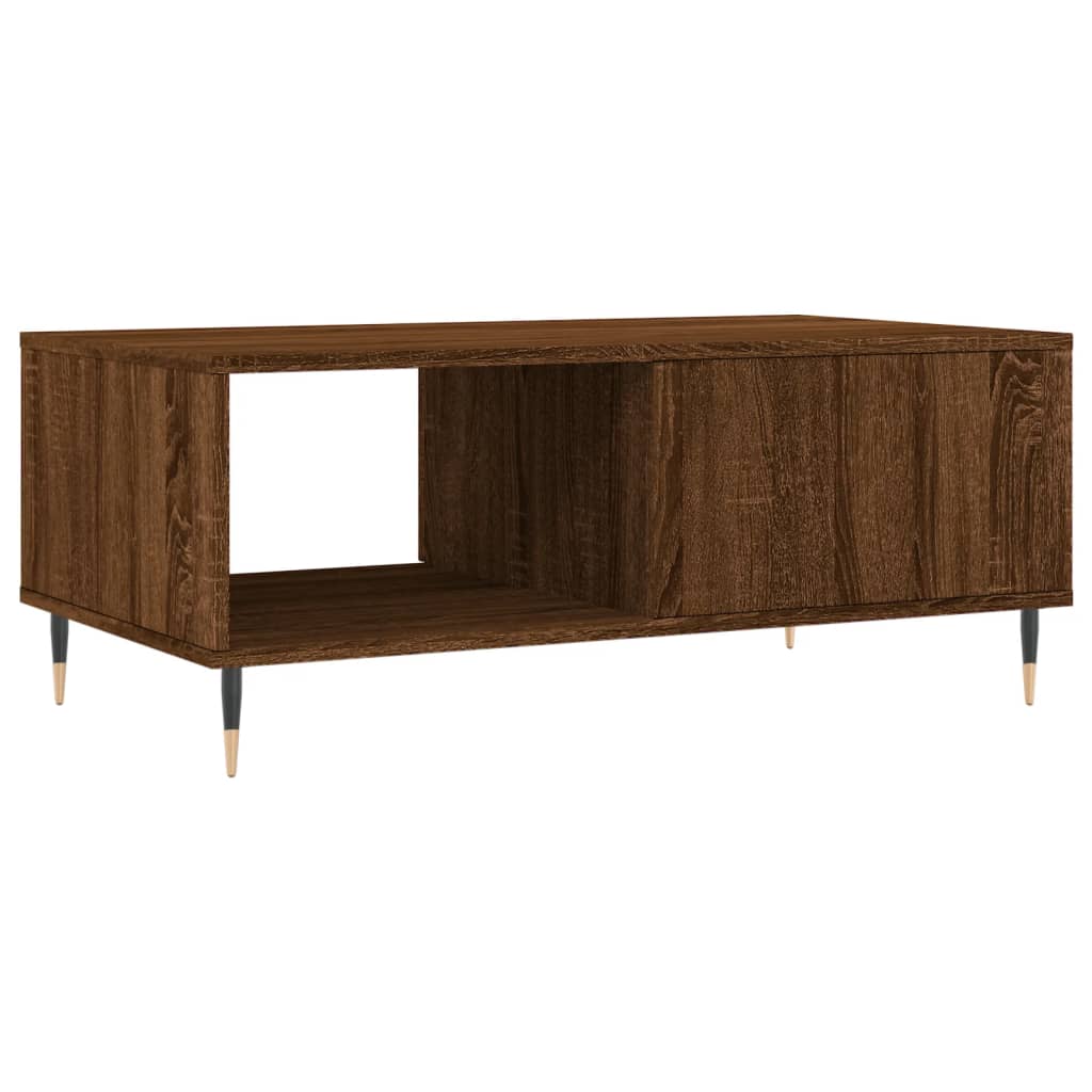 vidaXL Table basse marron aspect chêne 90x50x36,5 cm bois d'ingénierie