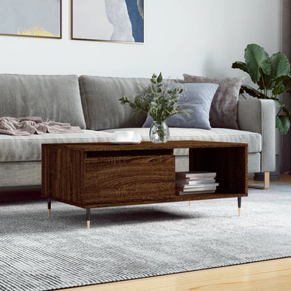 vidaXL Table basse marron aspect chêne 90x50x36,5 cm bois d'ingénierie