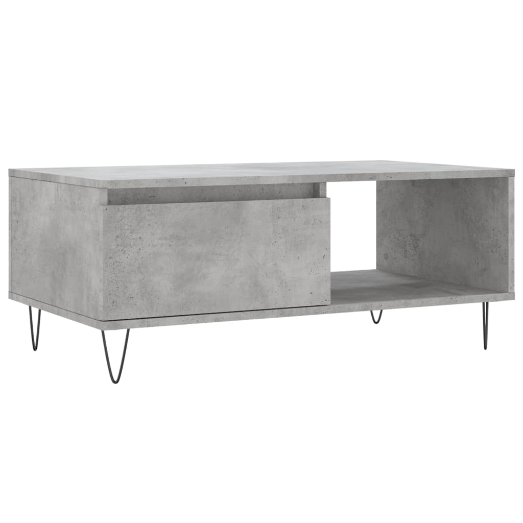 vidaXL Table basse gris béton 90x50x36,5 cm Aggloméré