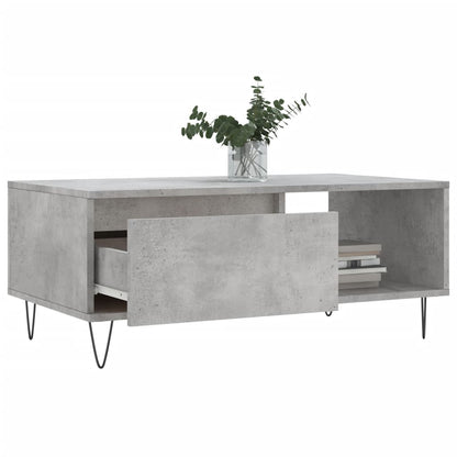 vidaXL Table basse gris béton 90x50x36,5 cm Aggloméré