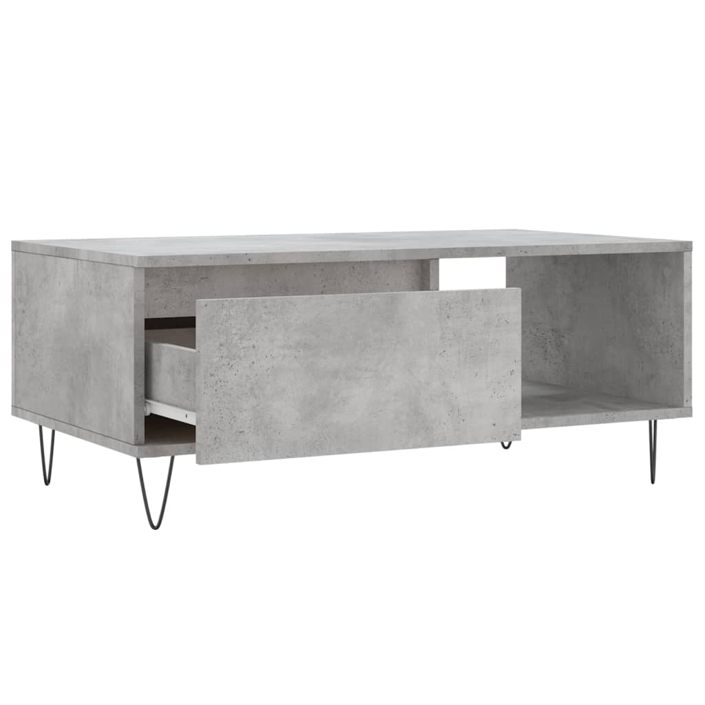 vidaXL Table basse gris béton 90x50x36,5 cm Aggloméré