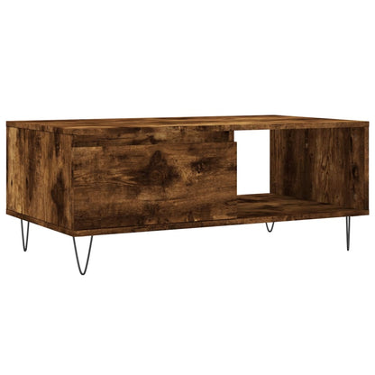 vidaXL Table basse chêne fumé 90x50x36,5 cm bois d'ingénierie