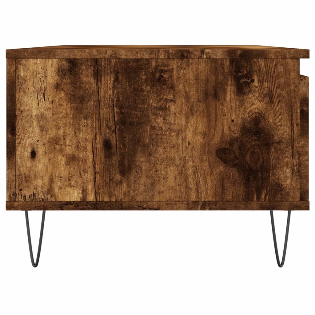 vidaXL Table basse chêne fumé 90x50x36,5 cm bois d'ingénierie