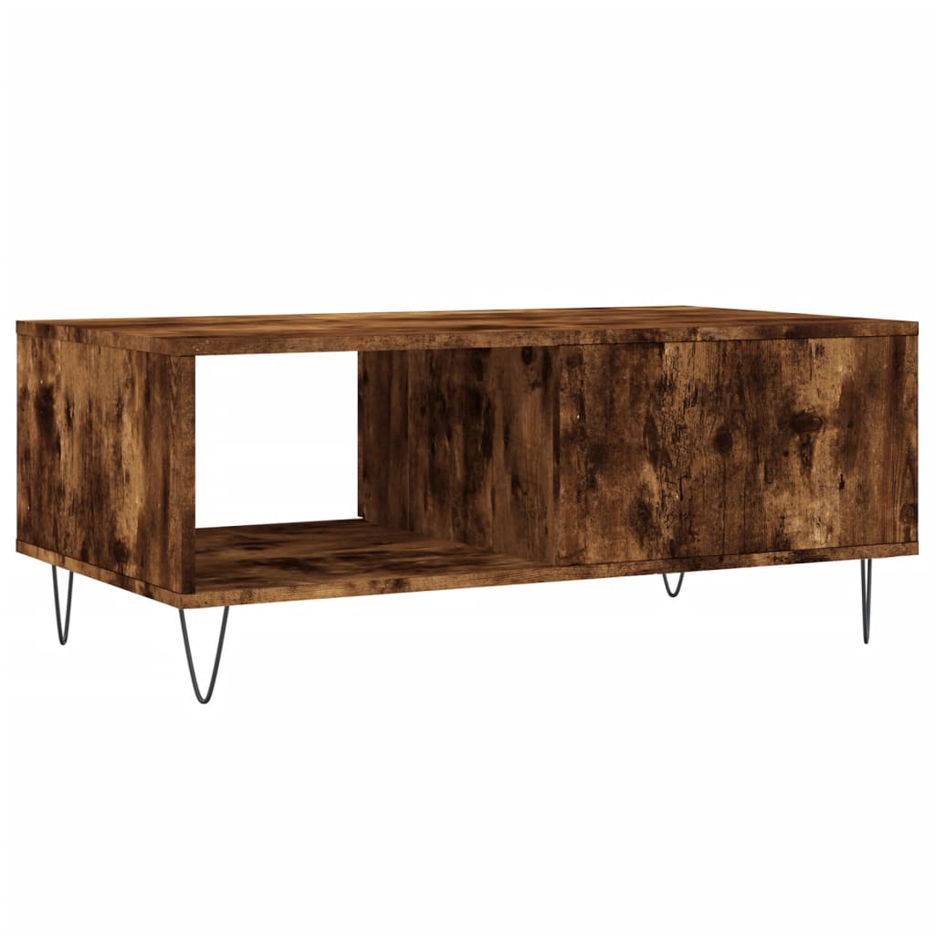 vidaXL Table basse chêne fumé 90x50x36,5 cm bois d'ingénierie