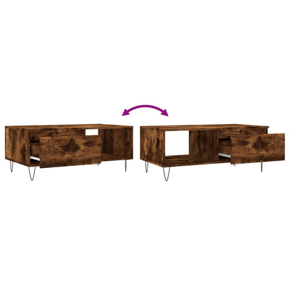 vidaXL Table basse chêne fumé 90x50x36,5 cm bois d'ingénierie