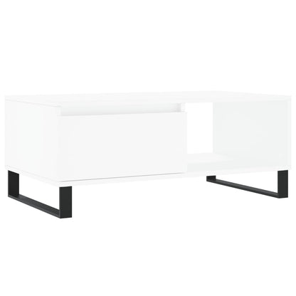 vidaXL Table basse blanche 90x50x36,5 cm en bois d'ingénierie
