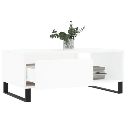vidaXL Table basse blanche 90x50x36,5 cm en bois d'ingénierie