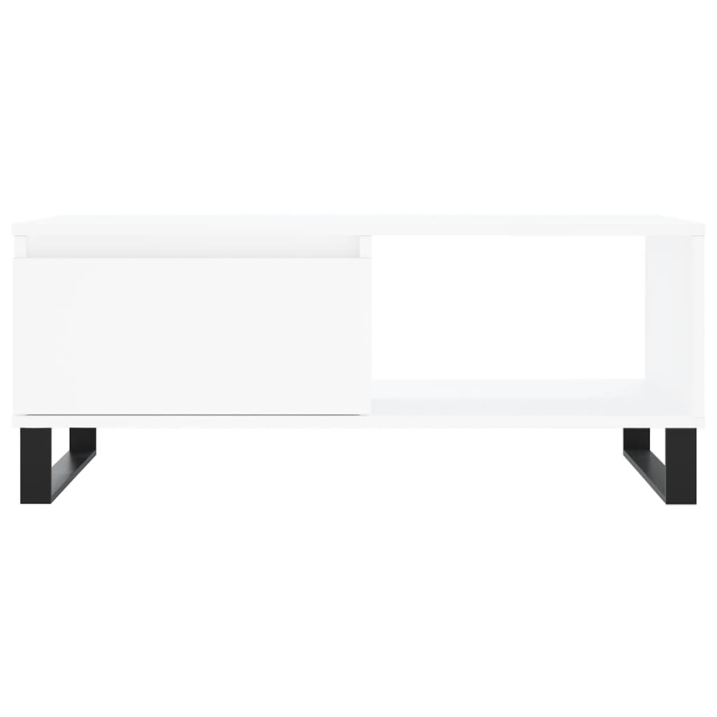 vidaXL Table basse blanche 90x50x36,5 cm en bois d'ingénierie
