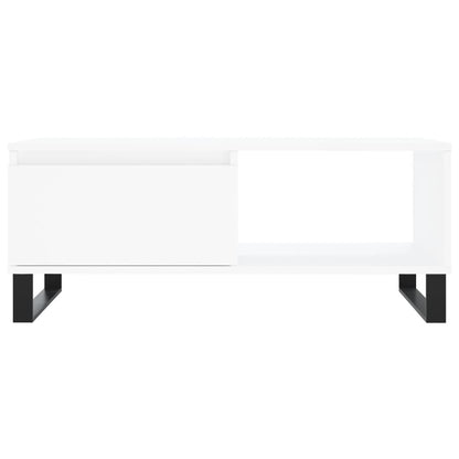 vidaXL Table basse blanche 90x50x36,5 cm en bois d'ingénierie