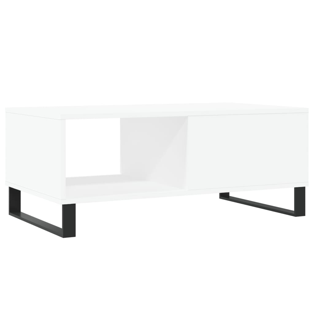 vidaXL Table basse blanche 90x50x36,5 cm en bois d'ingénierie