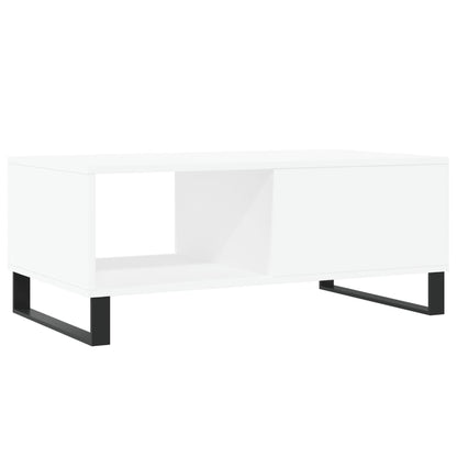 vidaXL Table basse blanche 90x50x36,5 cm en bois d'ingénierie