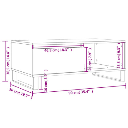 vidaXL Couchtisch Schwarz 90x50x36,5 cm Holzwerkstoff