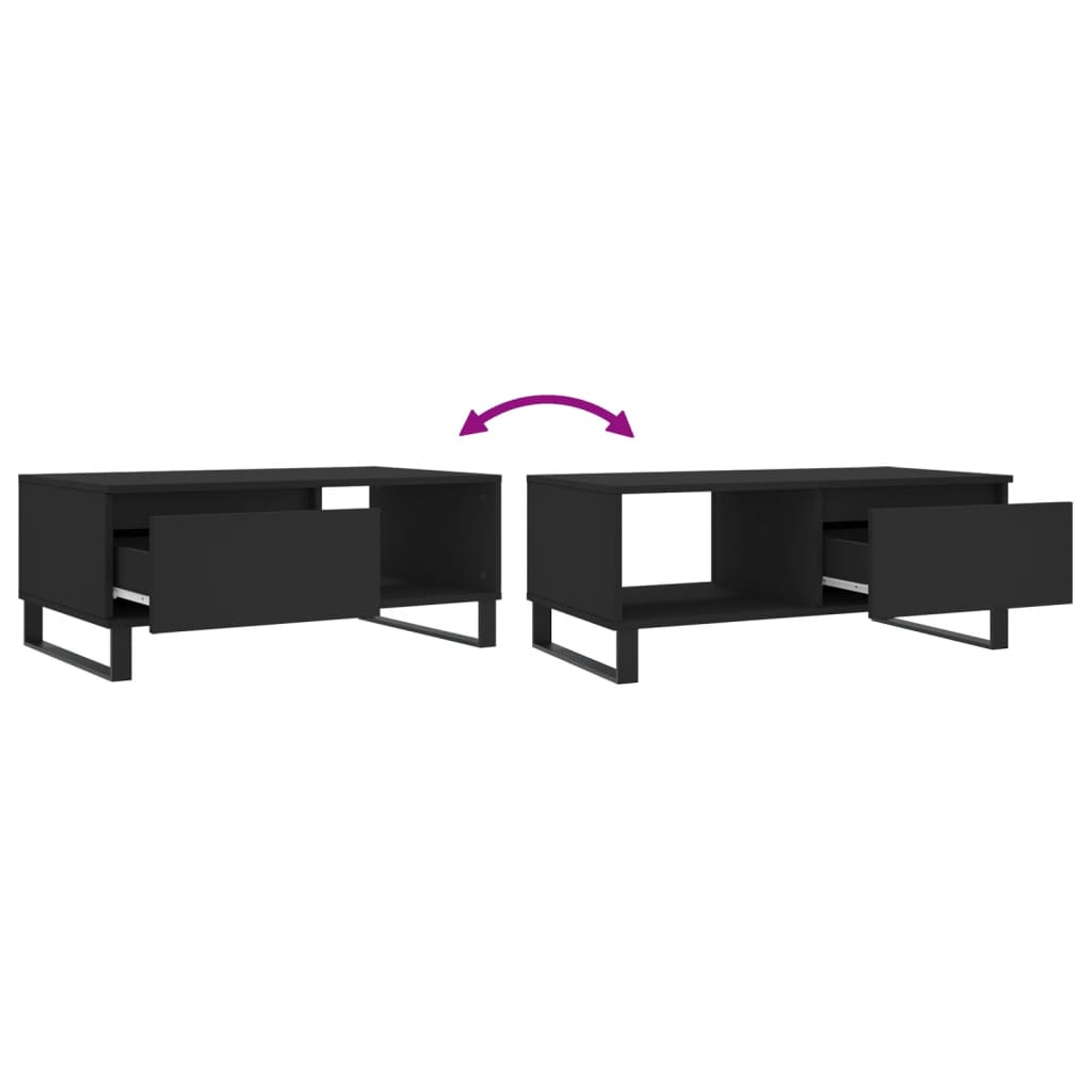 vidaXL Couchtisch Schwarz 90x50x36,5 cm Holzwerkstoff