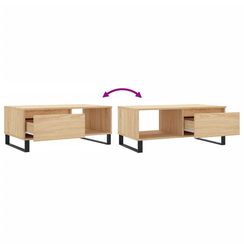 vidaXL Table basse chêne Sonoma 90x50x36,5 cm aggloméré