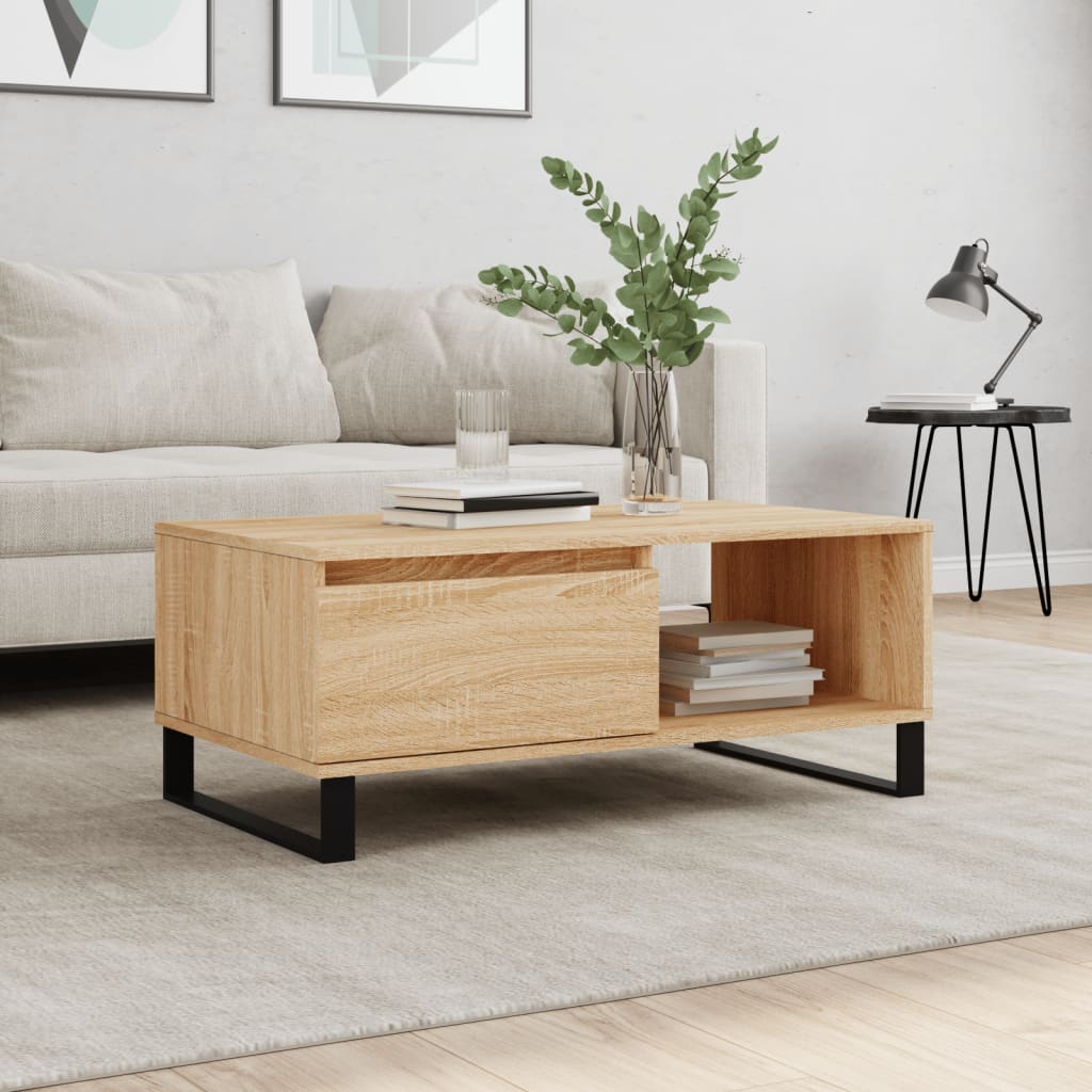 vidaXL Table basse chêne Sonoma 90x50x36,5 cm aggloméré