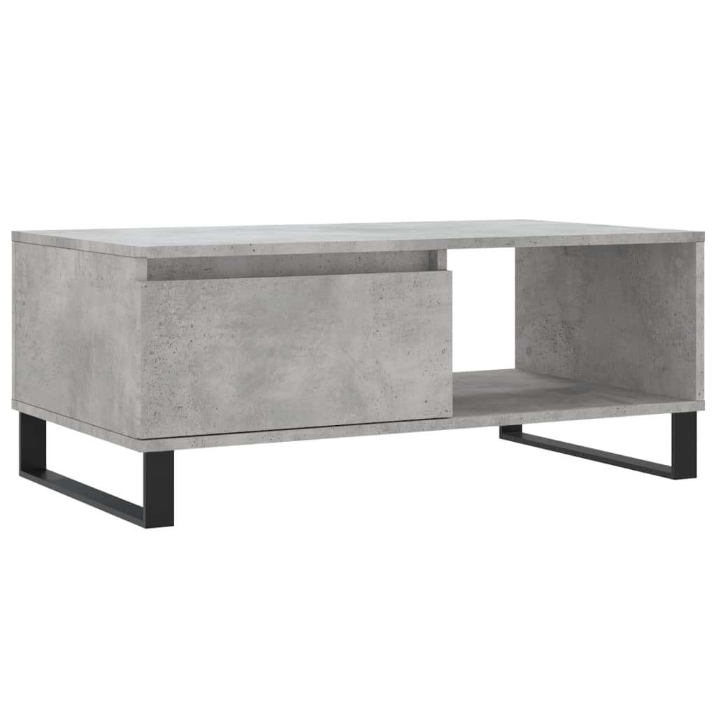 vidaXL Table basse gris béton 90x50x36,5 cm Aggloméré