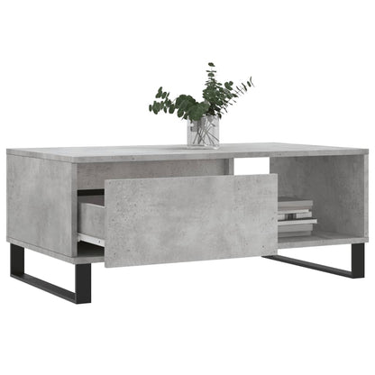 vidaXL Table basse gris béton 90x50x36,5 cm Aggloméré