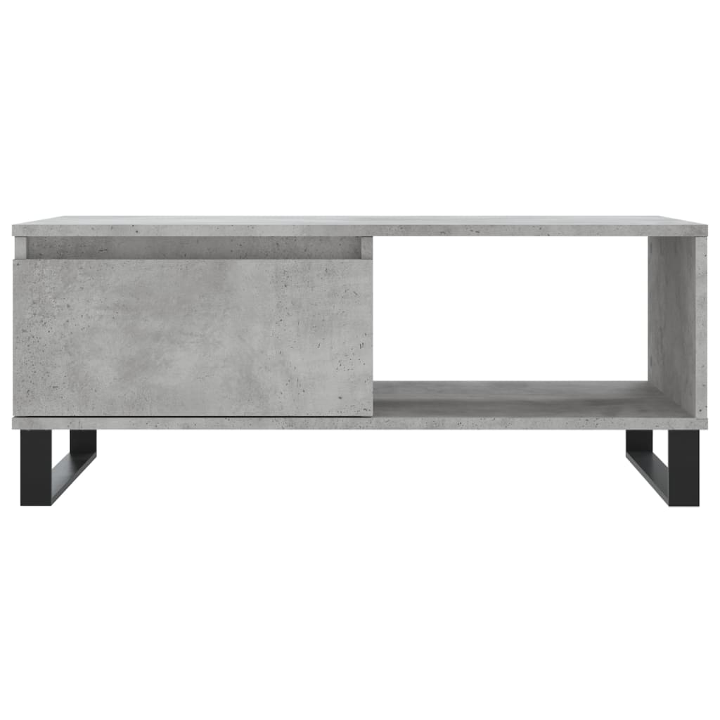 vidaXL Table basse gris béton 90x50x36,5 cm Aggloméré