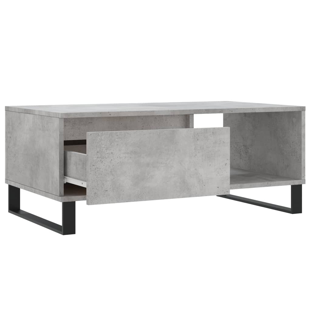 vidaXL Table basse gris béton 90x50x36,5 cm Aggloméré